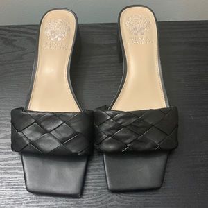 Vince Camuto Slides w/Woven Strap and Block Heel
